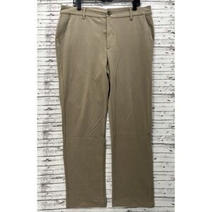 True Classic Comfort Knit Pants Mens Size 36x28 Slim Fit Chino Khaki Stretch